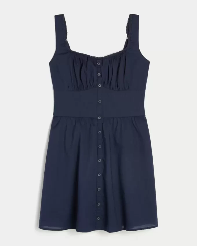 Button-Front Mini Dress