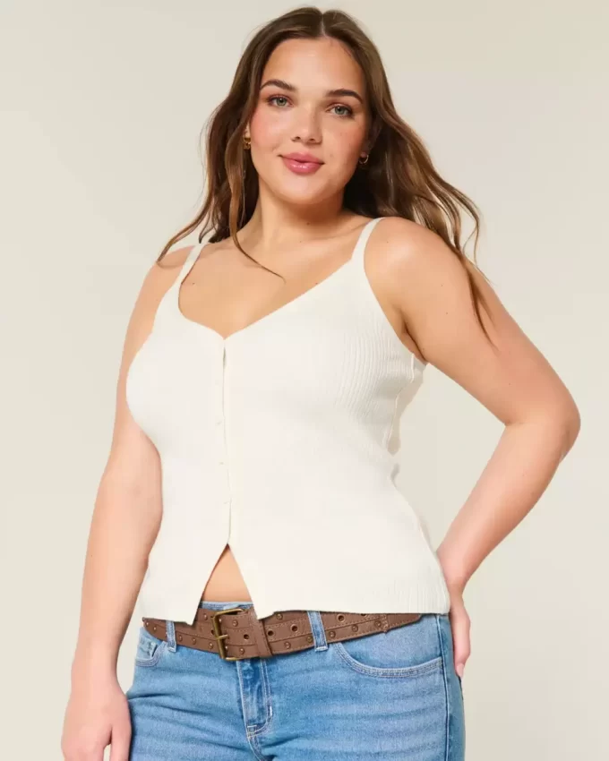 Button-Through Sweater Tank