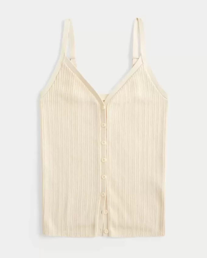 Button-Through Sweater Tank