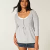 Cable-Knit Babydoll Sweater