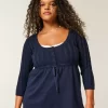 Cable-Knit Babydoll Sweater