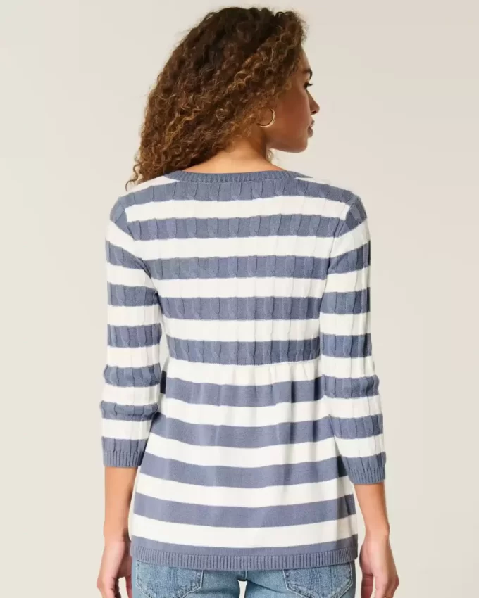 Cable-Knit Babydoll Sweater
