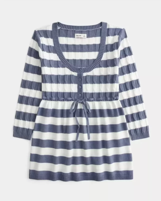Cable-Knit Babydoll Sweater