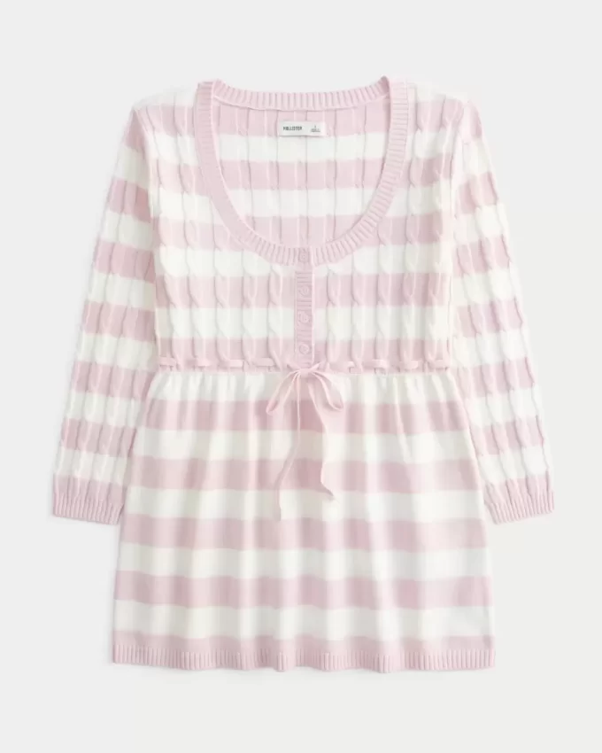 Cable-Knit Babydoll Sweater