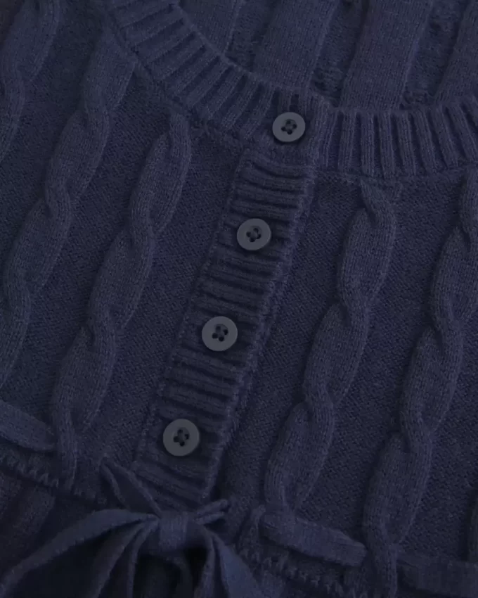 Cable-Knit Babydoll Sweater