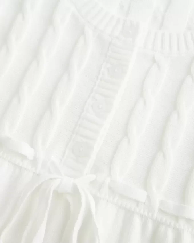 Cable-Knit Babydoll Sweater