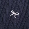 Cable-Knit Bow Crew Sweater