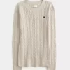 Cable-Knit Heart Crew Sweater