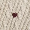 Cable-Knit Heart Crew Sweater