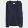 Cable-Knit Icon V-Neck Sweater