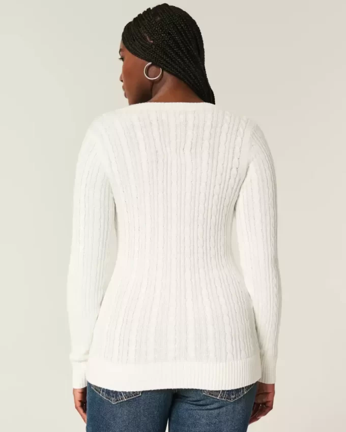 Cable-Knit Icon V-Neck Sweater