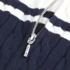 Cable-Knit Mock-Neck Zip-Up Sweater