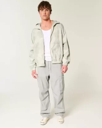 Camo Zip-Up Windbreaker Jacket