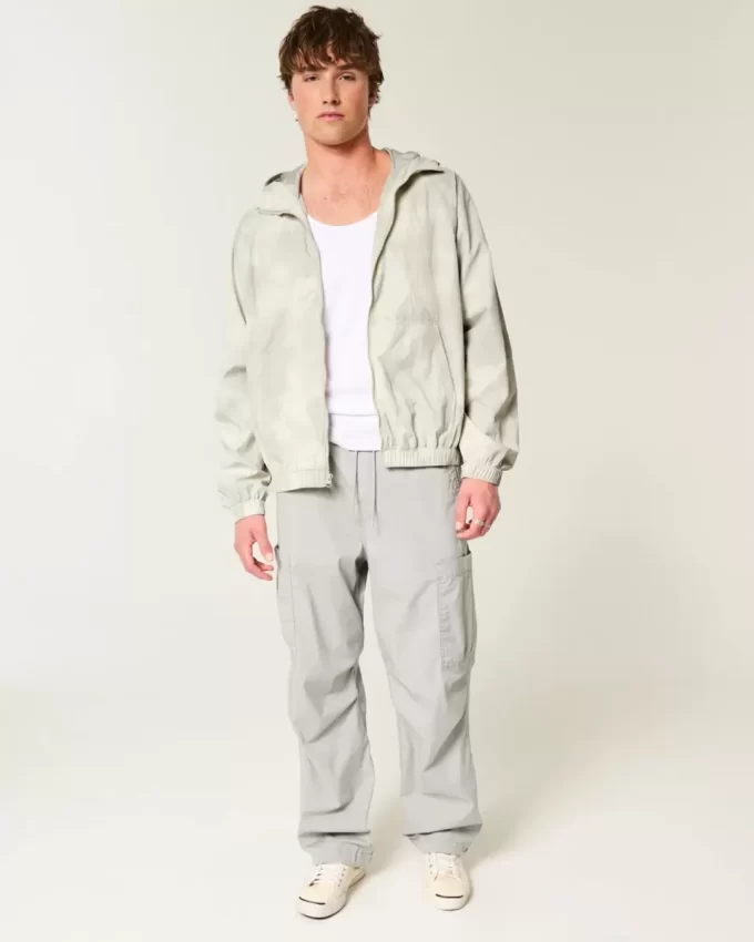 Camo Zip-Up Windbreaker Jacket