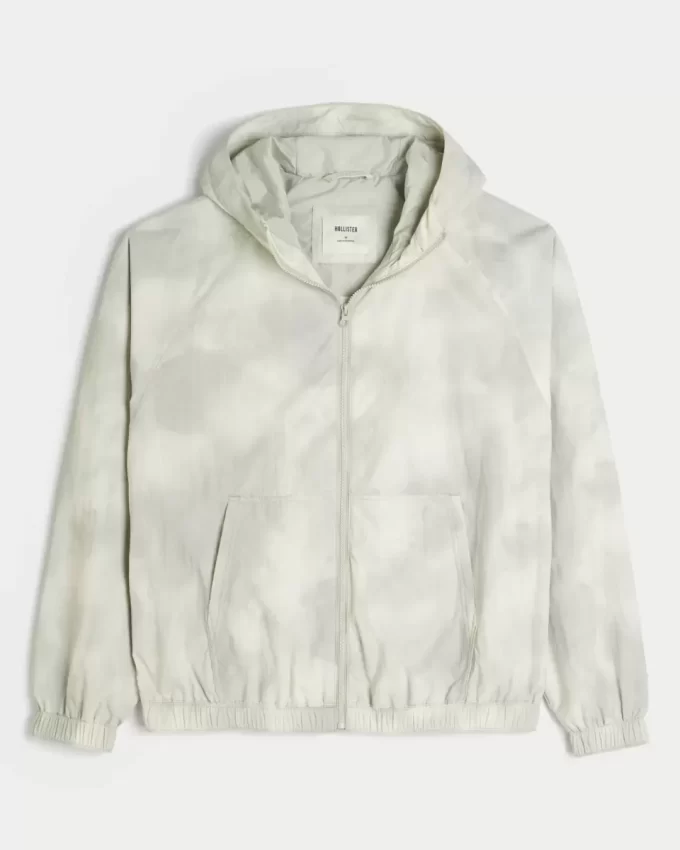 Camo Zip-Up Windbreaker Jacket