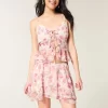 Chiffon Asymmetrical Hem Mini Skirt