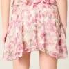 Chiffon Asymmetrical Hem Mini Skirt