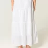 Clip Dot Tiered Maxi Skirt