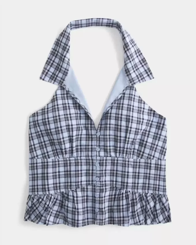Collared Halter Blouse