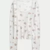 Cozy Bear Pattern Pajama Top