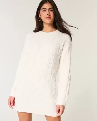 Cozy Cable-Knit Sweater Dress