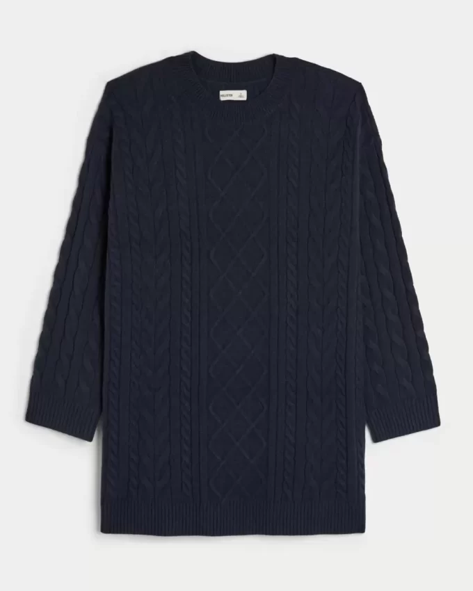 Cozy Cable-Knit Sweater Dress