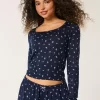 Cozy Floral Pattern Pajama Top