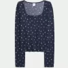 Cozy Floral Pattern Pajama Top