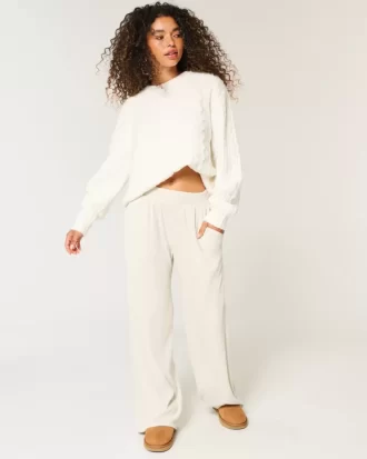 Cozy Ribbed Baggy Pants