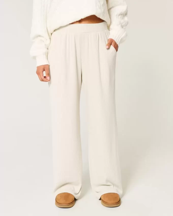 Cozy Ribbed Baggy Pants