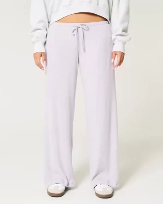 Cozy Ribbed Drawstring Baggy Pants