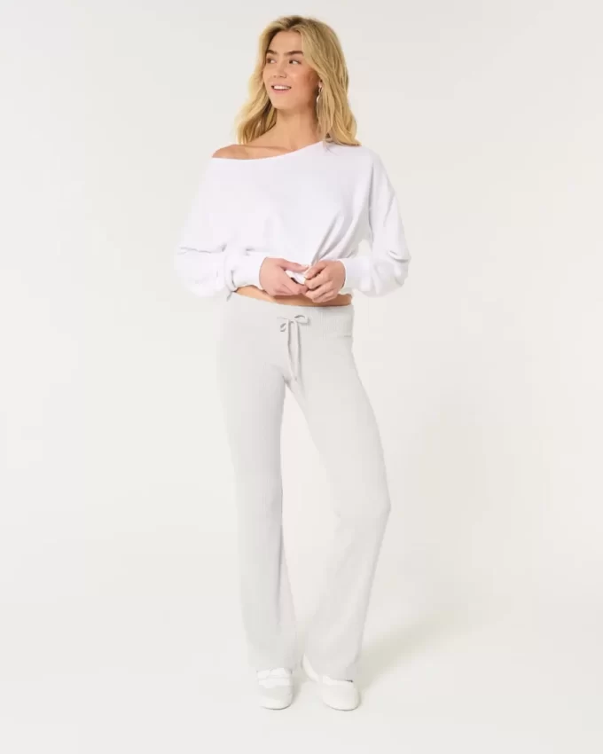 Cozy Ribbed Flare Pants