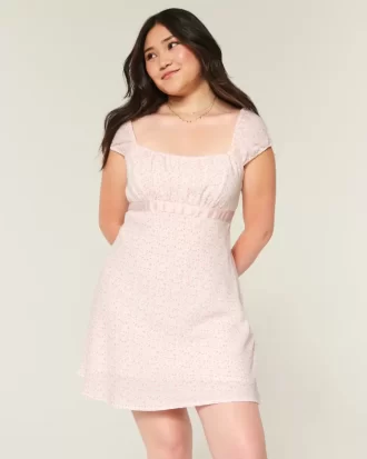 Crepe Satin Band Mini Dress