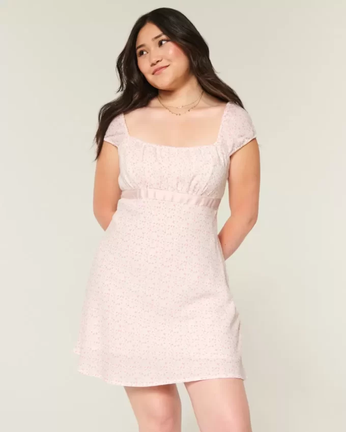 Crepe Satin Band Mini Dress