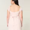 Crepe Satin Band Mini Dress