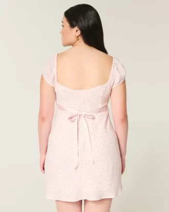 Crepe Satin Band Mini Dress