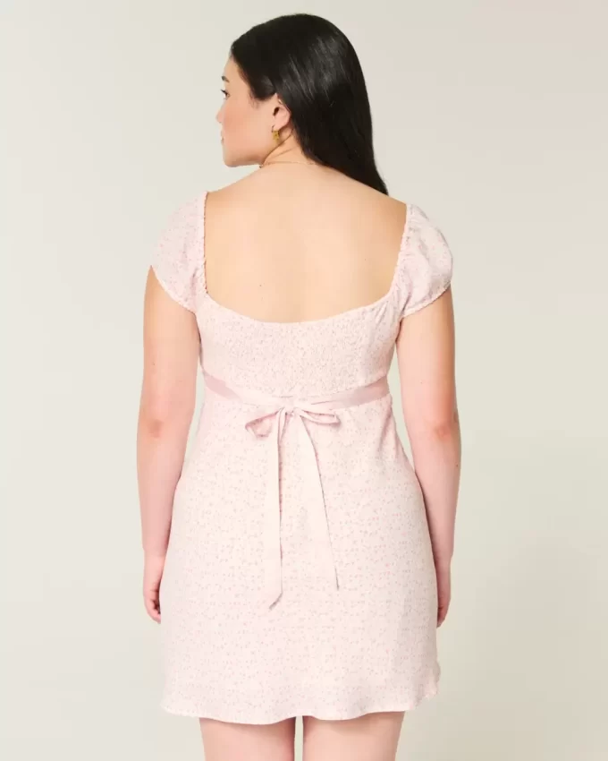 Crepe Satin Band Mini Dress