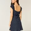 Crepe Satin Band Mini Dress