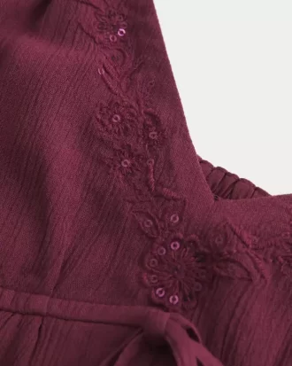 Crinkle Shine Flyaway Babydoll Top
