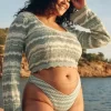 Crochet-Style High-Leg Cheeky Bikini Bottom