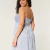 Crochet-Style Mix Strapless Mini Dress