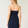 Crochet-Style Mix Strapless Mini Dress