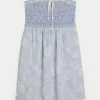 Crochet-Style Mix Strapless Mini Dress
