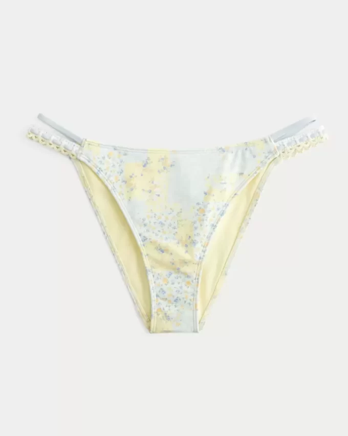 Crochet-Style Mixed High-Leg Cheeky Bikini Bottom