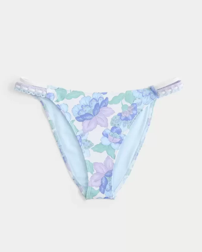Crochet-Style Mixed High-Leg Cheeky Bikini Bottom