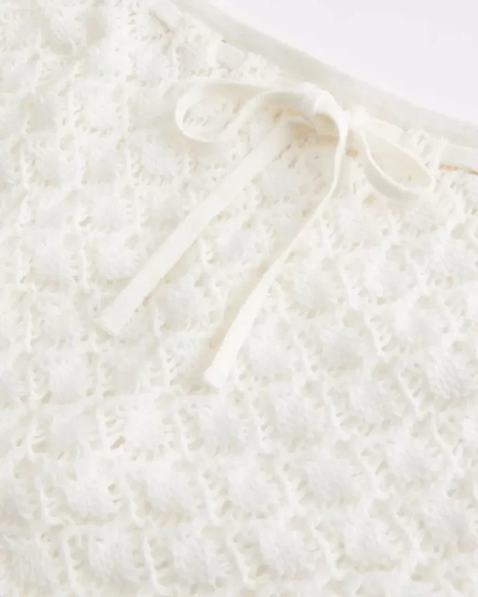 Crochet-Style Pull-On Cover Up Skirt