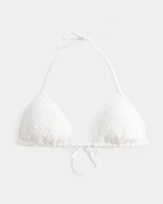 Crochet-Style Sequin Triangle Bikini Top