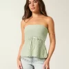 Crochet-Style Strapless Sweater Tube Top