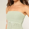 Crochet-Style Strapless Sweater Tube Top