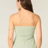 Crochet-Style Strapless Sweater Tube Top